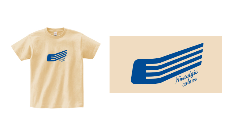 鉄道モチーフTシャツLINE２ブルーのトップ画像